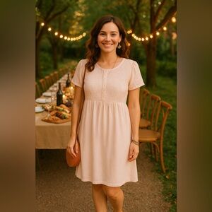 Vintage Cottagecore Great Times Lace-Front Dress Romantic Garden Summer Resort